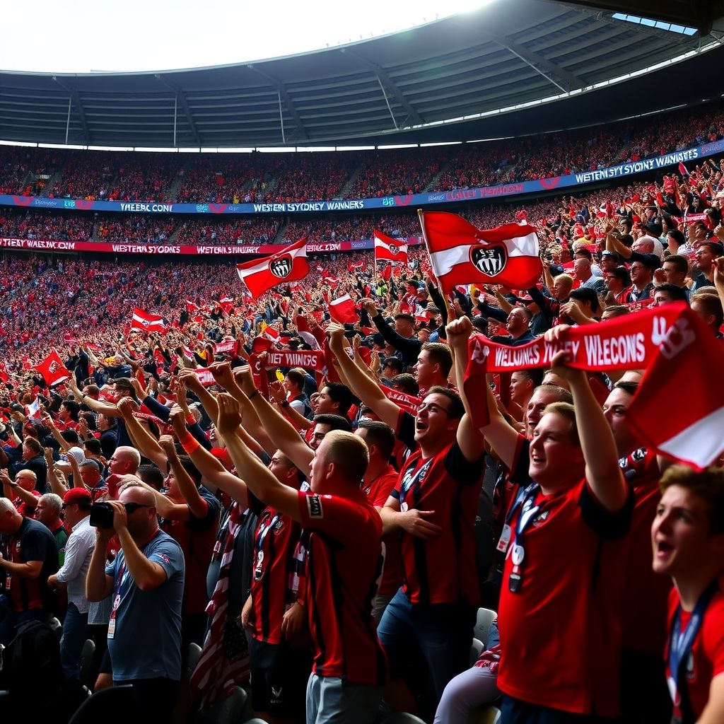 aoa体育-西悉尼流浪者球迷现场助威，球队斗志昂扬